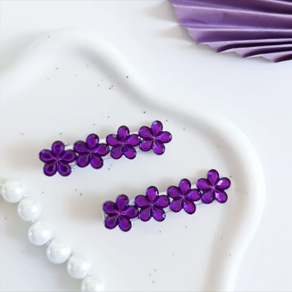 Zestaw spinek do włosów - fioletowe kwiatki