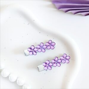 Zestaw spinek do włosów - jasnofioletowe kwiatki