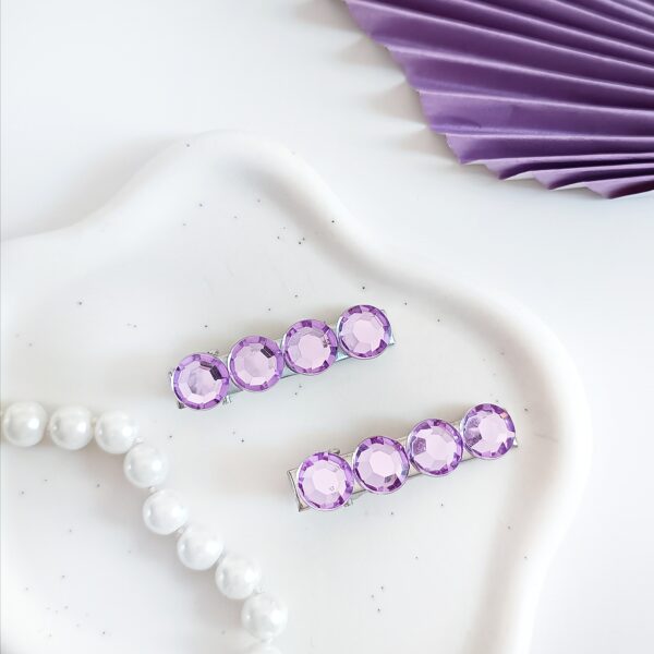 Zestaw spinek do włosów - jasnofioletowe kółka