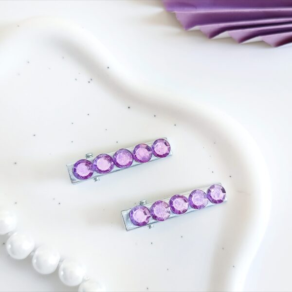 Zestaw spinek do włosów - jasnofioletowe kółka