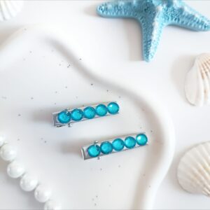 Zestaw spinek do włosów - błękitne kółka