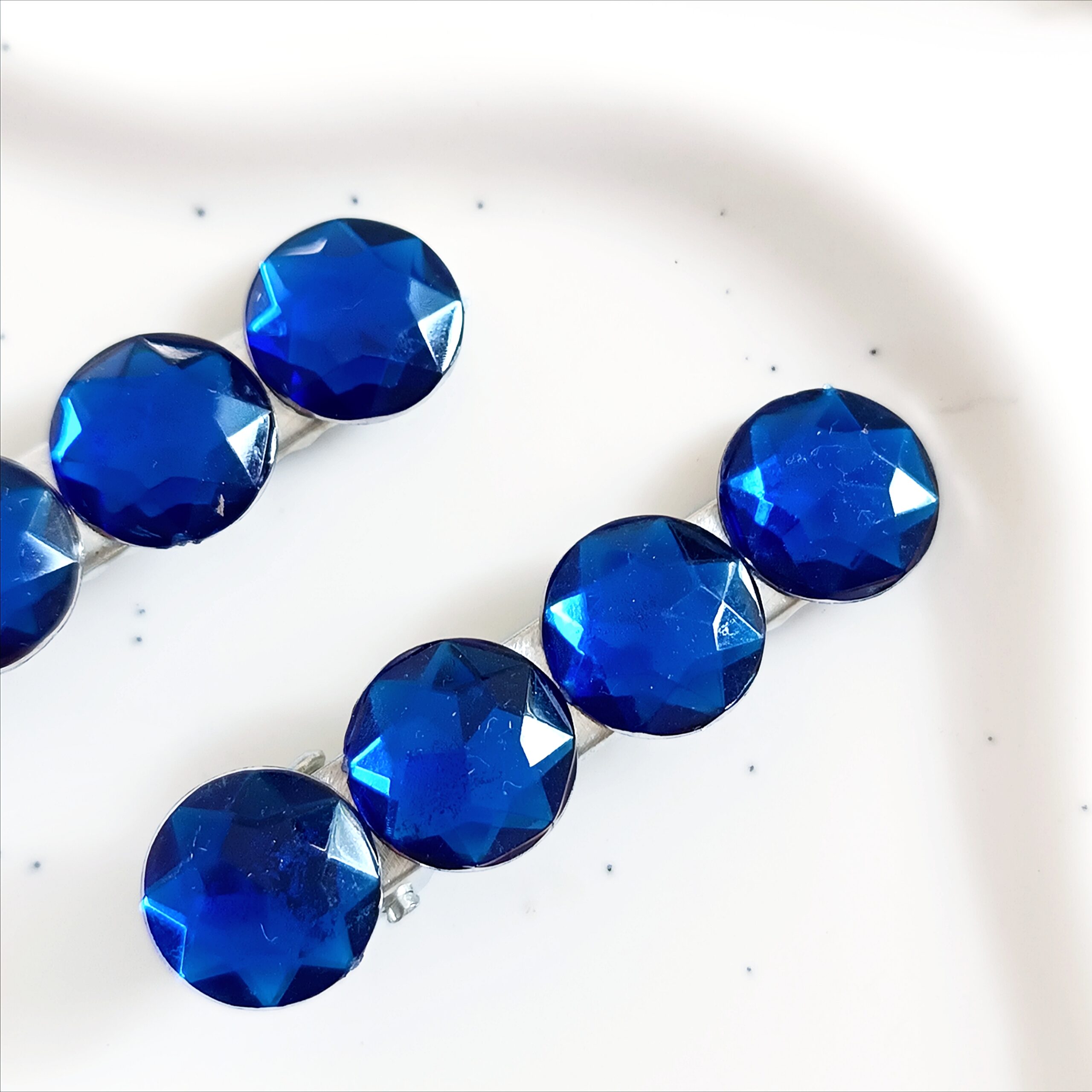 Zestaw spinek do włosów - chabrowe kółka - obrazek 2