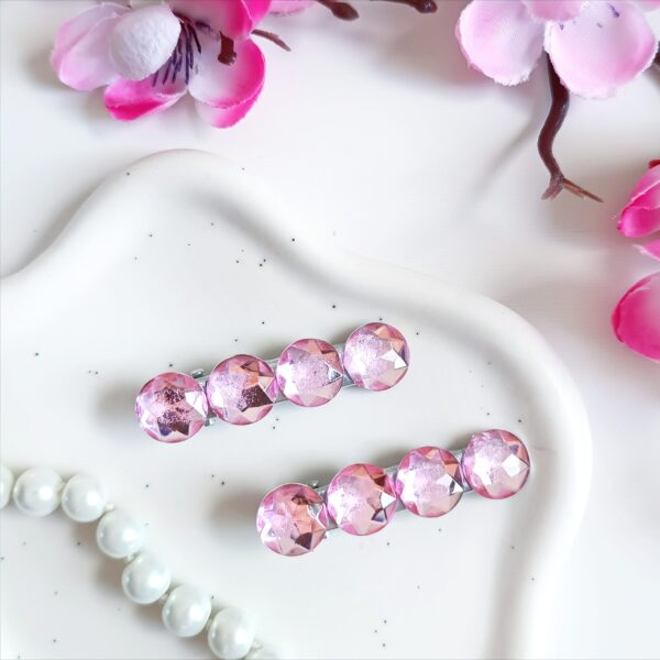 Zestaw spinek do włosów - jasnoróżowe kółka