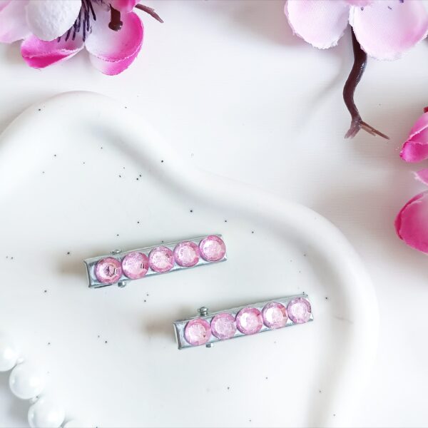 Zestaw spinek do włosów - jasnoróżowe kółka