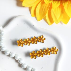 Zestaw spinek do włosów - żółte kwiatki