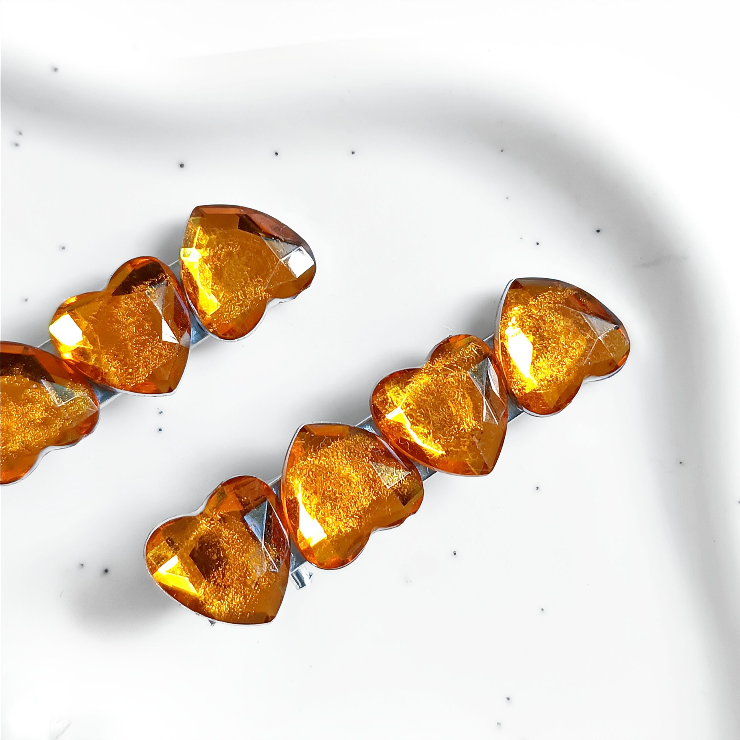 Zestaw spinek do włosów - żółte serca - obrazek 2