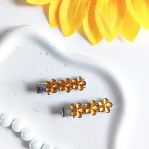 Zestaw spinek do włosów - żółte kwiatki