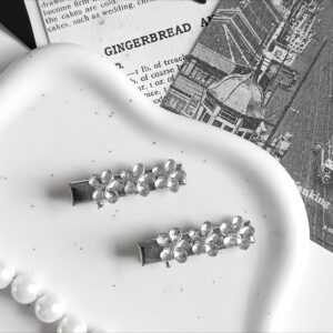 Zestaw spinek do włosów - srebrne kwiatki