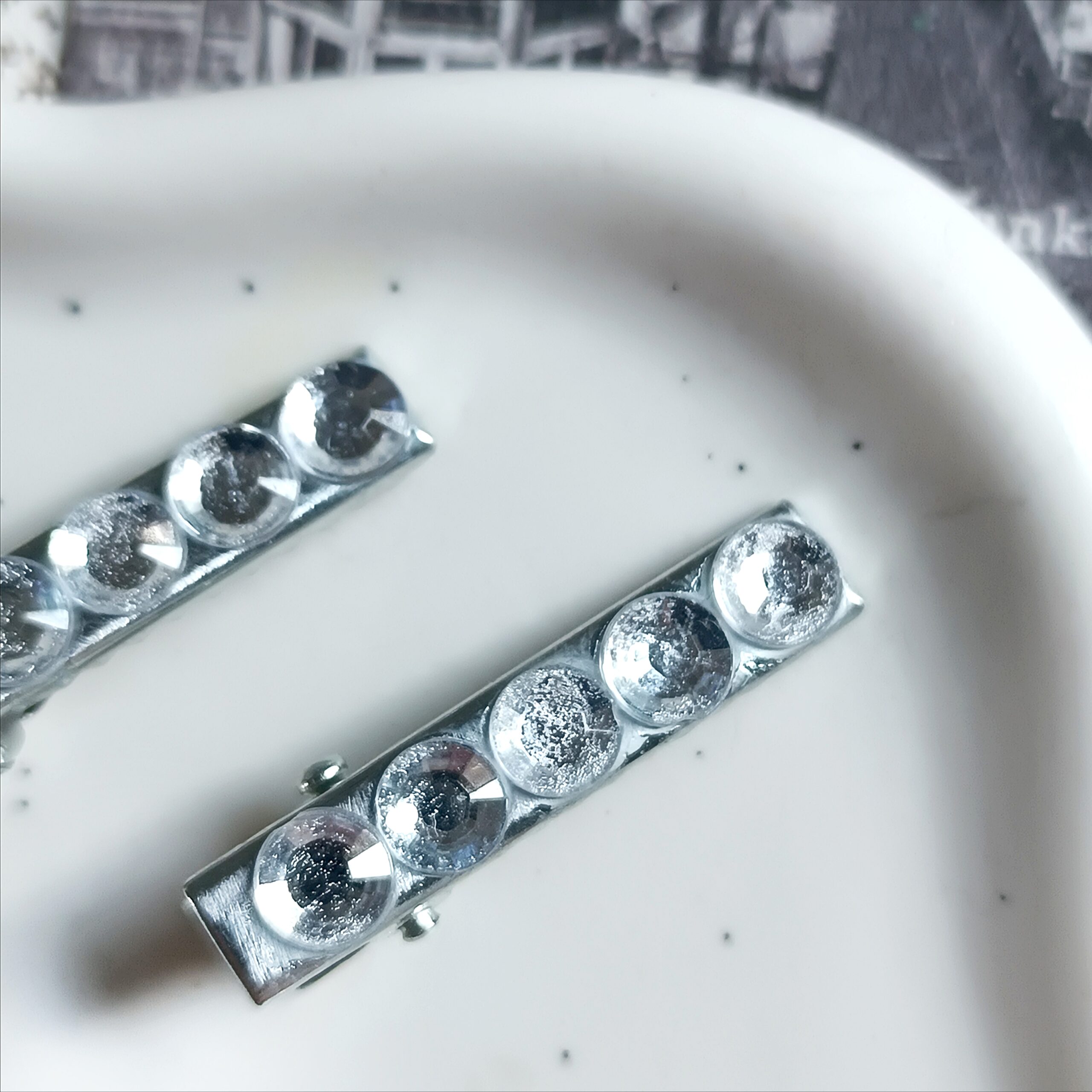 Zestaw spinek do włosów - srebrne kółka - obrazek 2