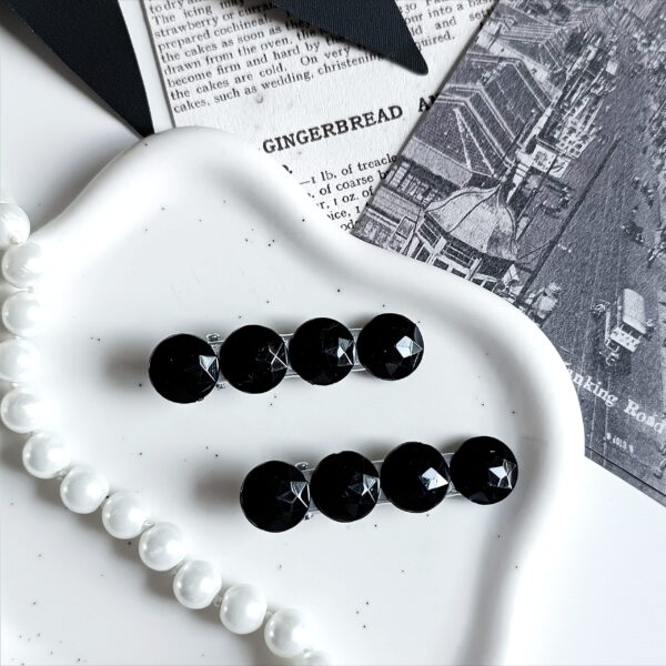 Zestaw spinek do włosów - czarne kółka