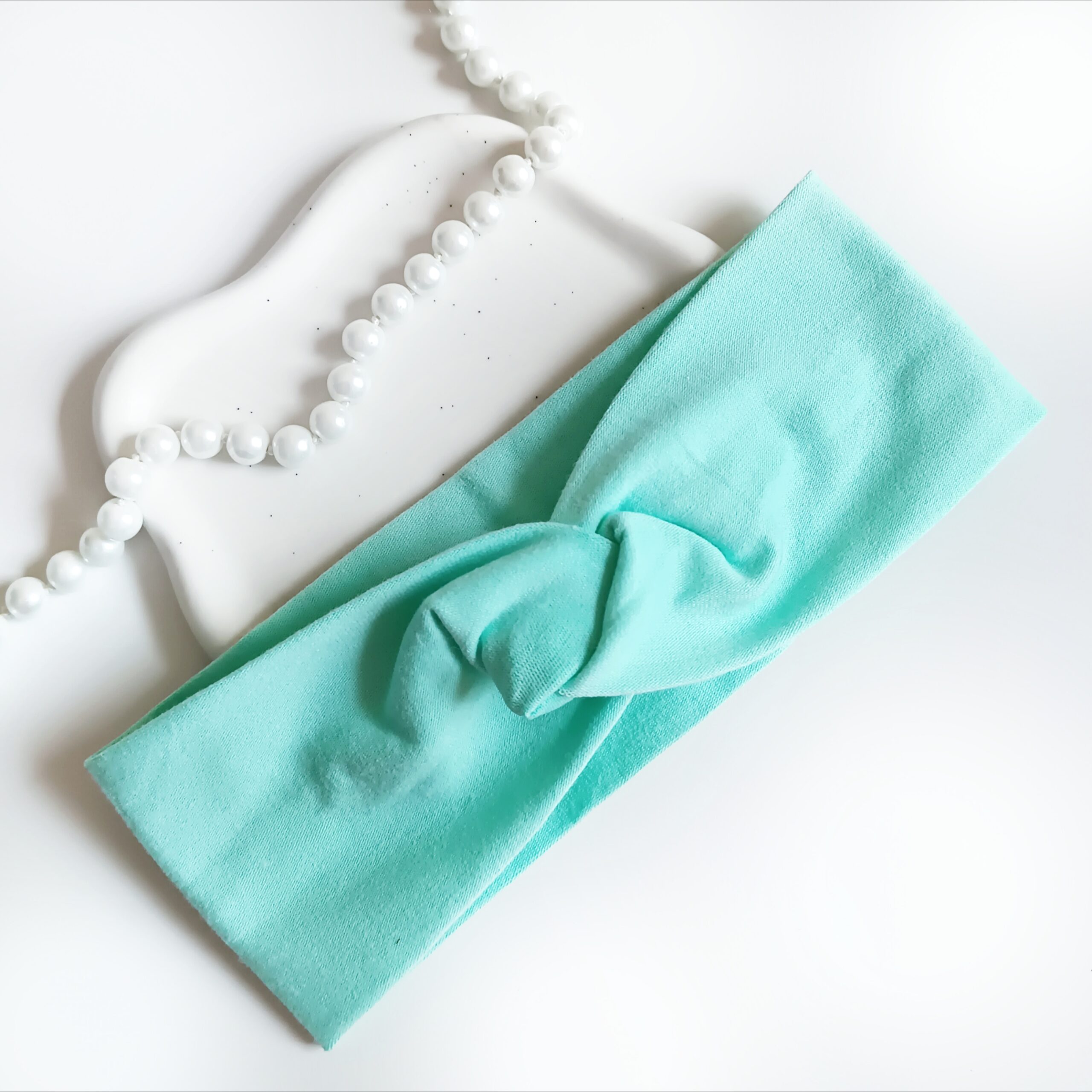 Opaska do włosów - dziecięca - miętowa