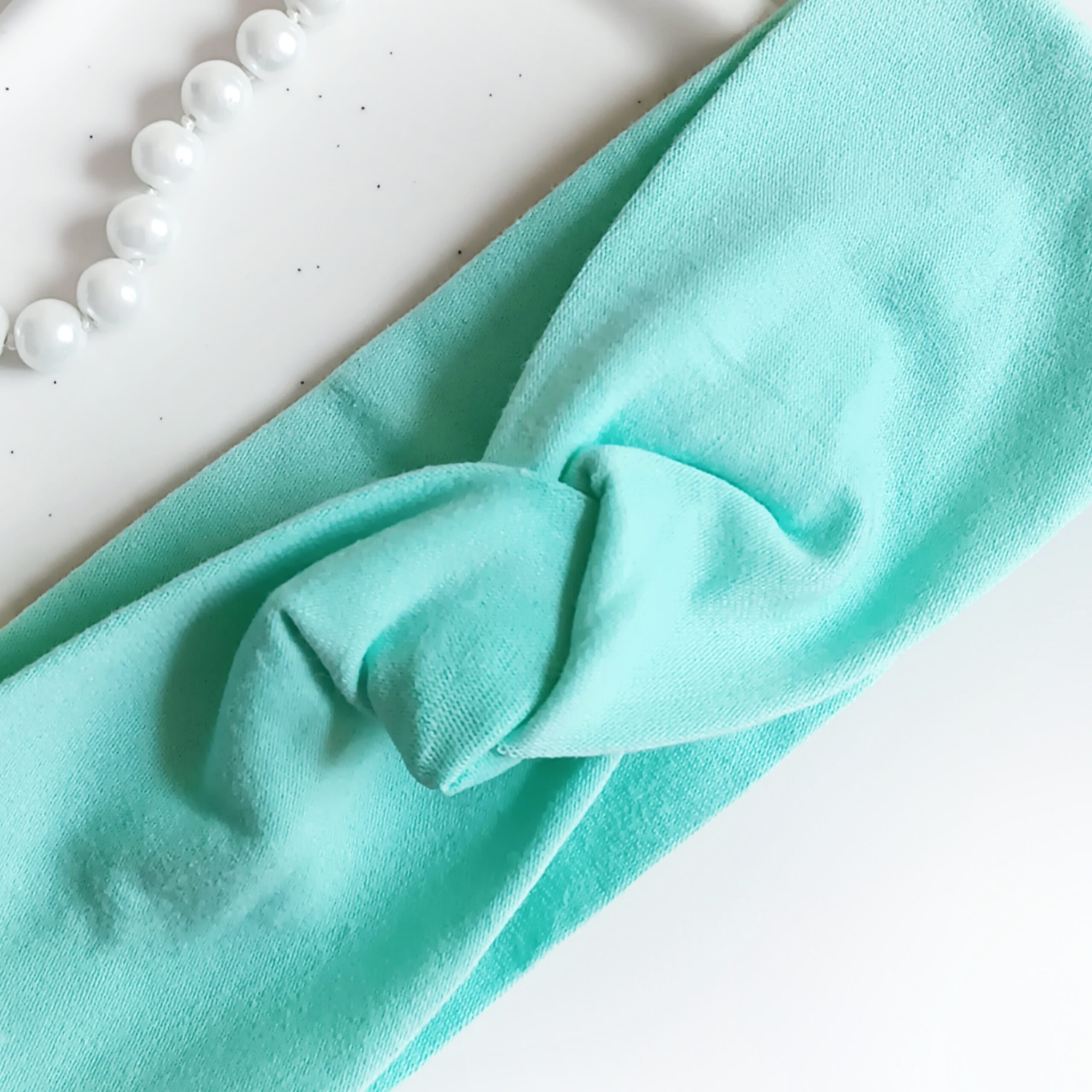 Opaska do włosów - dziecięca - miętowa - obrazek 5