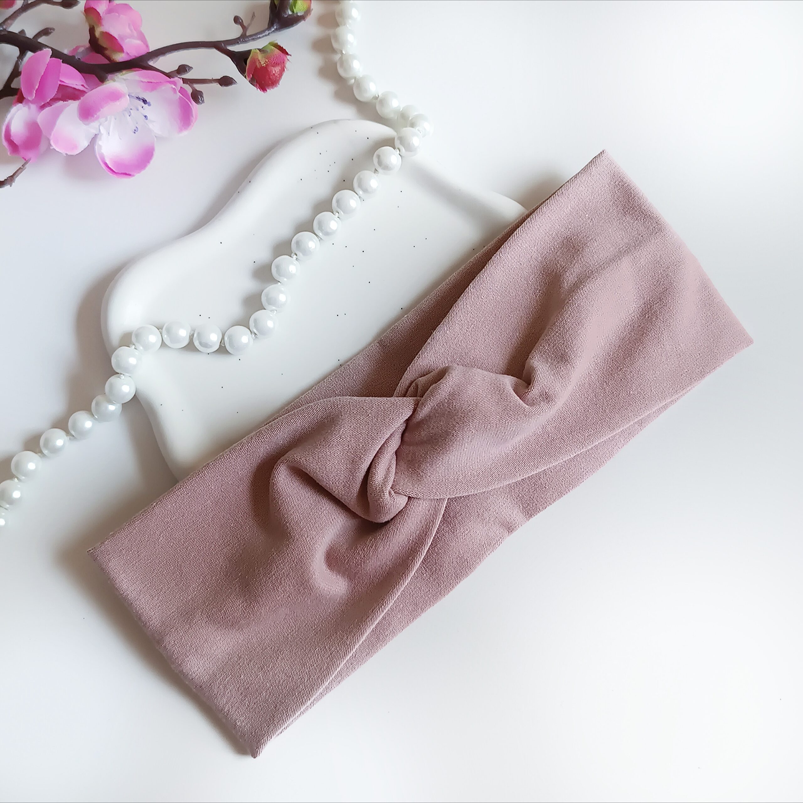 Opaska do włosów - dziecięca - brudny róż