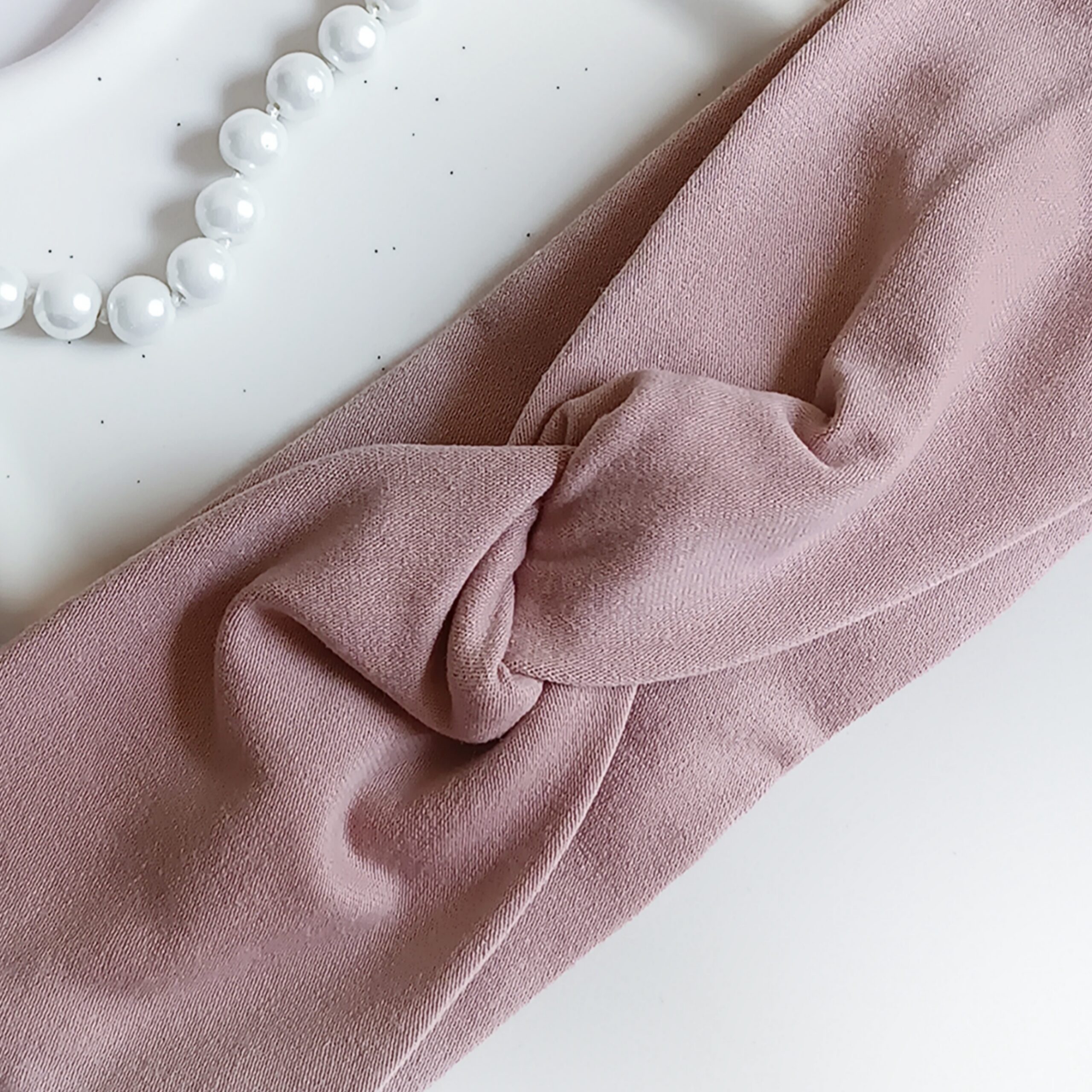 Opaska do włosów - dziecięca - brudny róż - obrazek 5