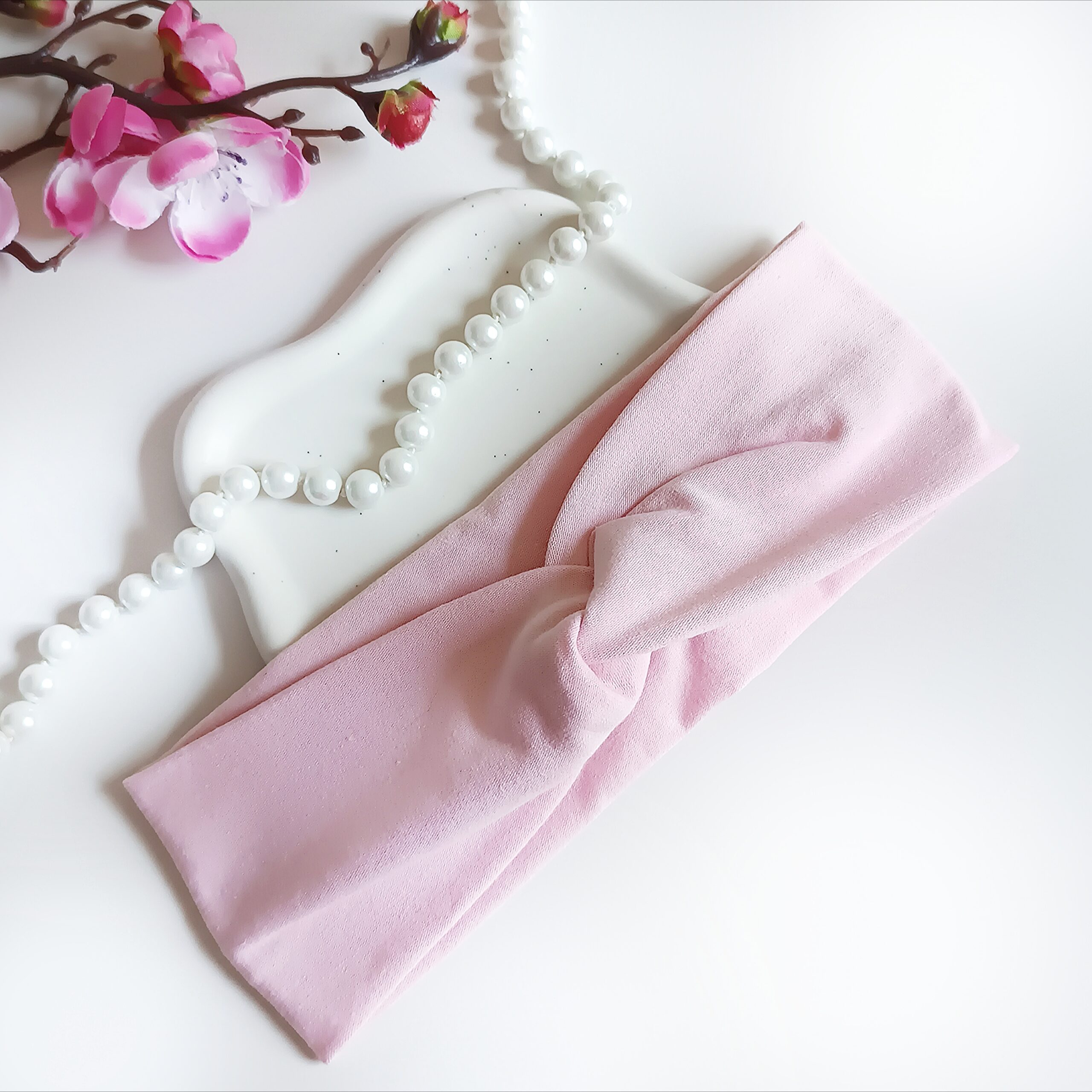 Opaska do włosów - dziecięca - jasnoróżowa