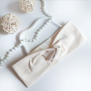 Opaska do włosów - dziecięca - waniliowa