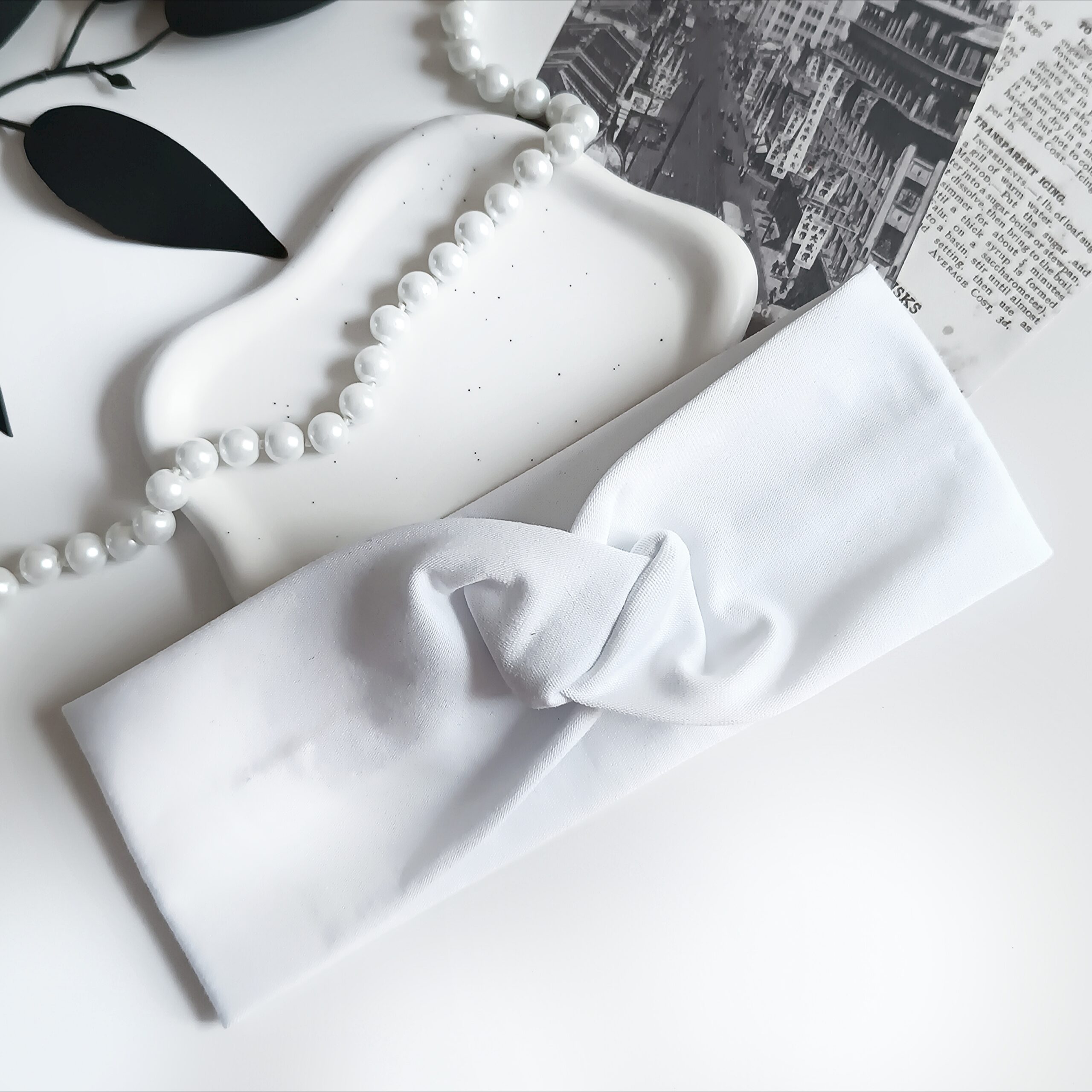 Opaska do włosów - dziecięca - biała