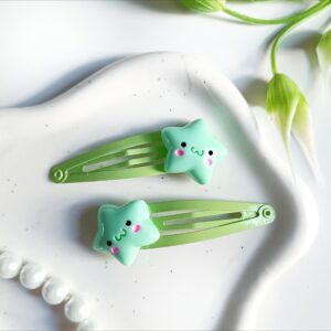 Spinki do włosów dla dzieci - zielone gwiazdki