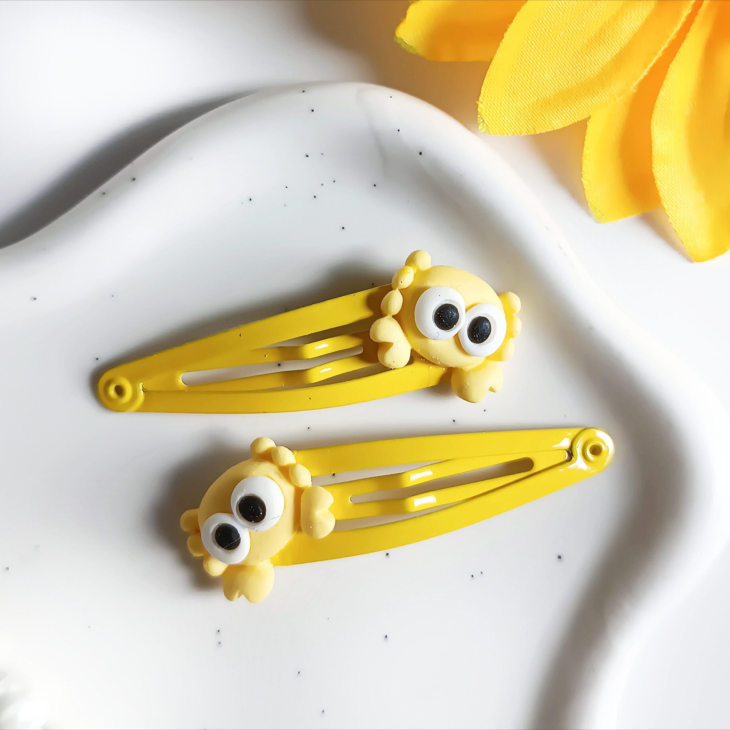 Spinki do włosów dla dzieci - żółte kraby