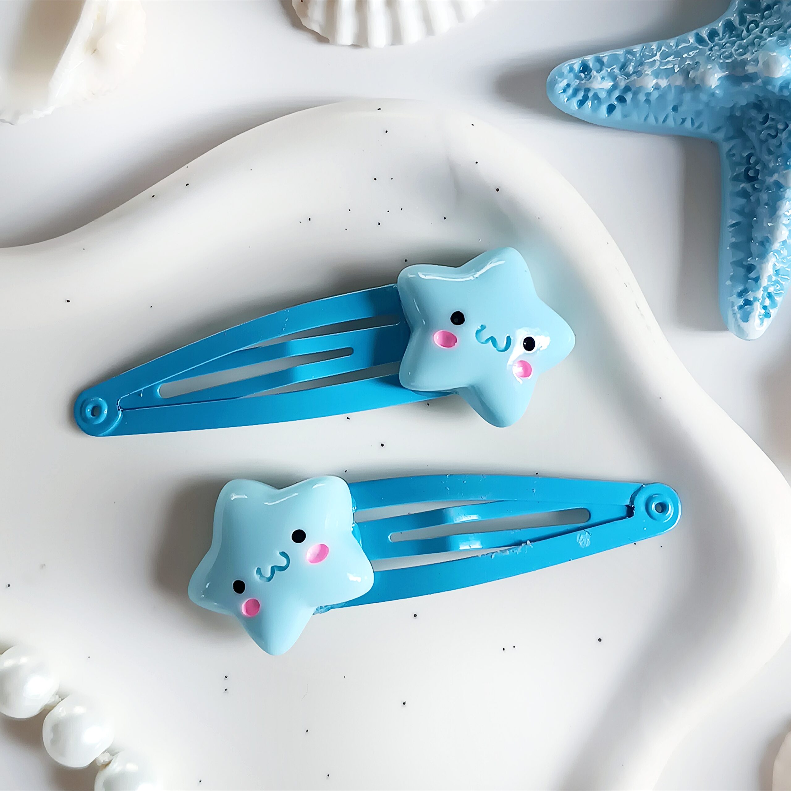 Spinki do włosów dla dzieci - błękitne gwiazdki