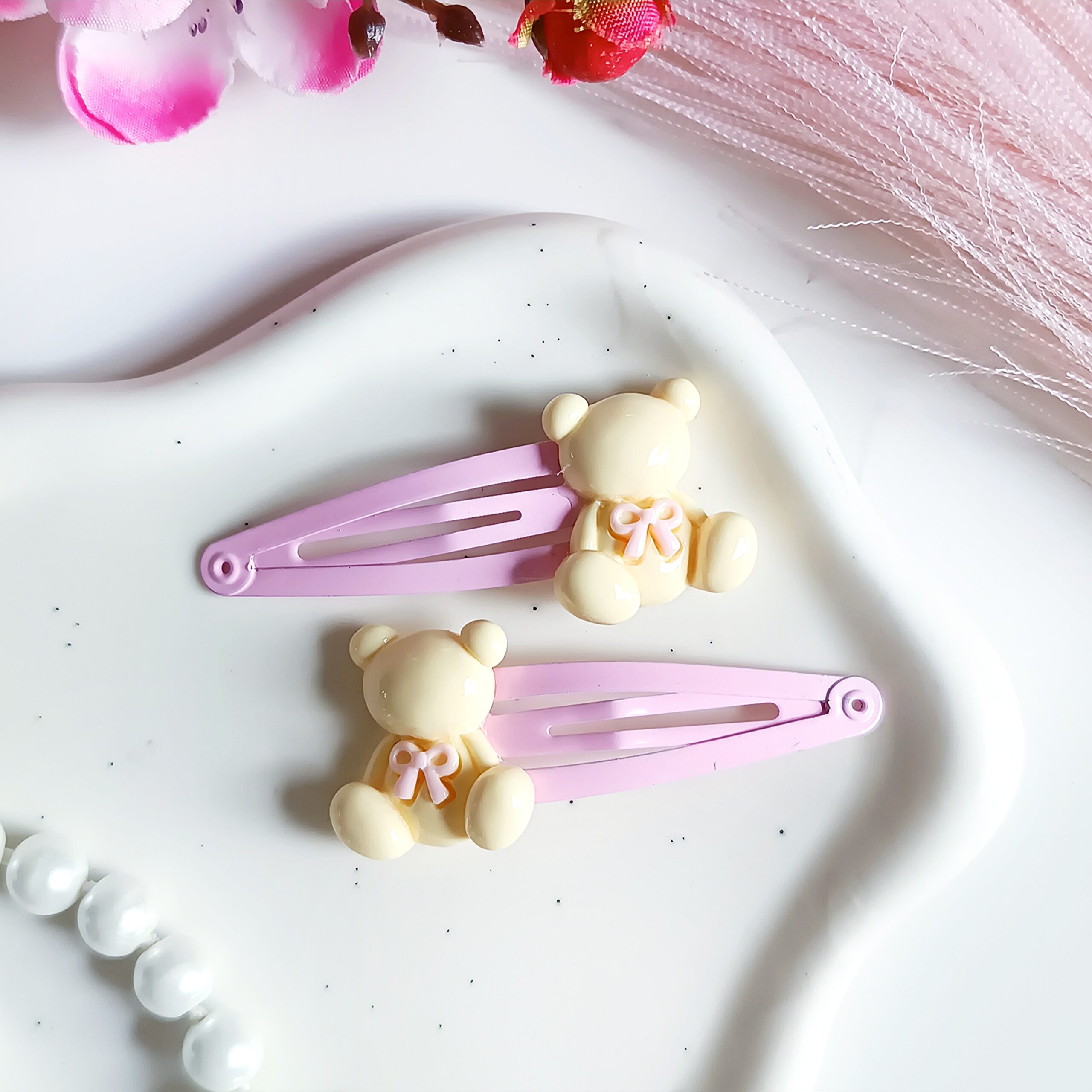 Spinki do włosów dla dzieci - żółte misie