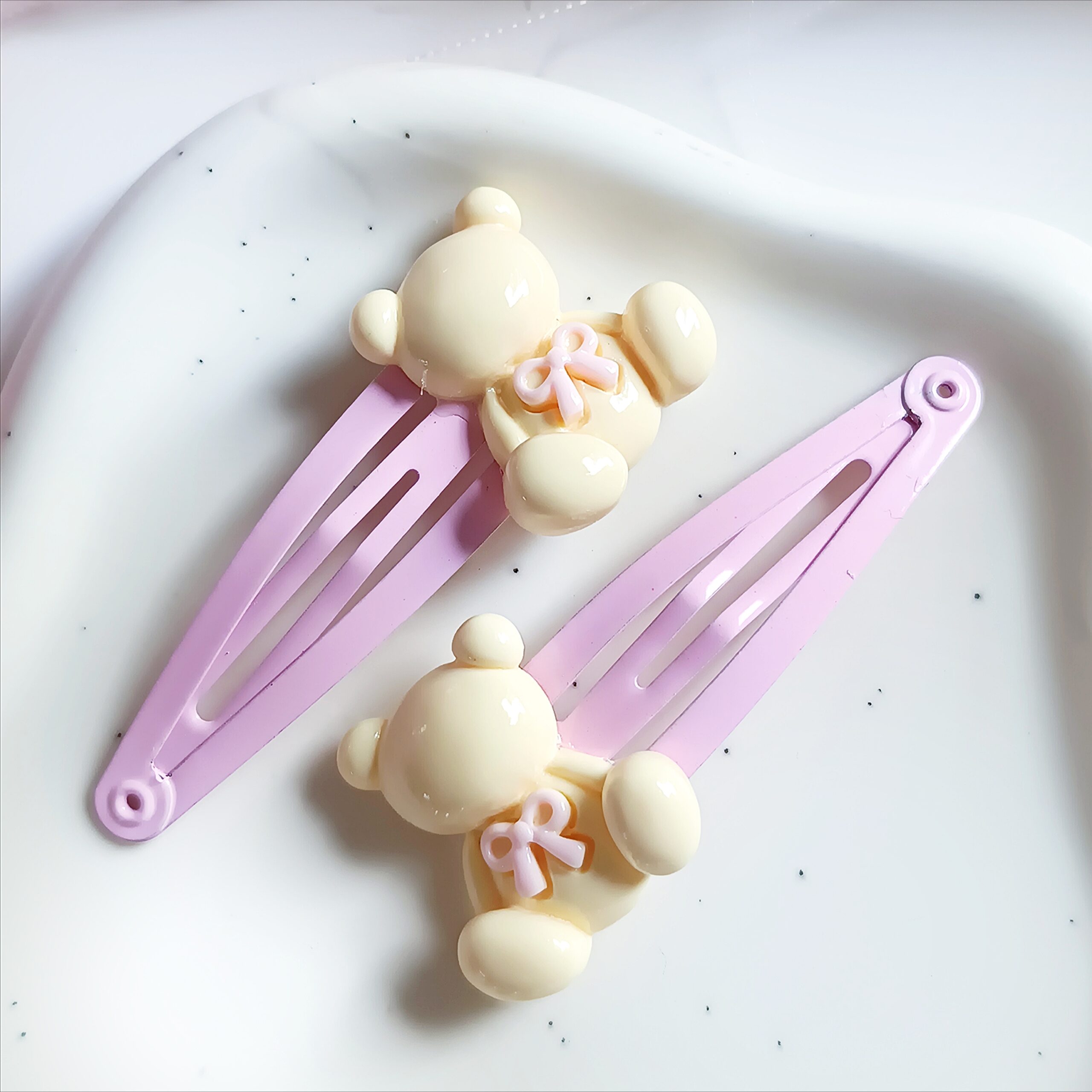 Spinki do włosów dla dzieci - żółte misie - obrazek 2