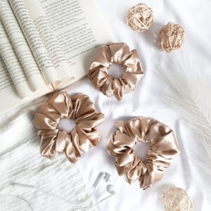 Satynowa gumka do włosów latte