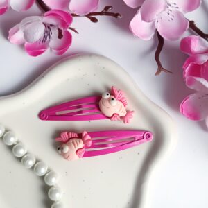 Spinki do włosów dla dzieci - jasnoróżowe rybki