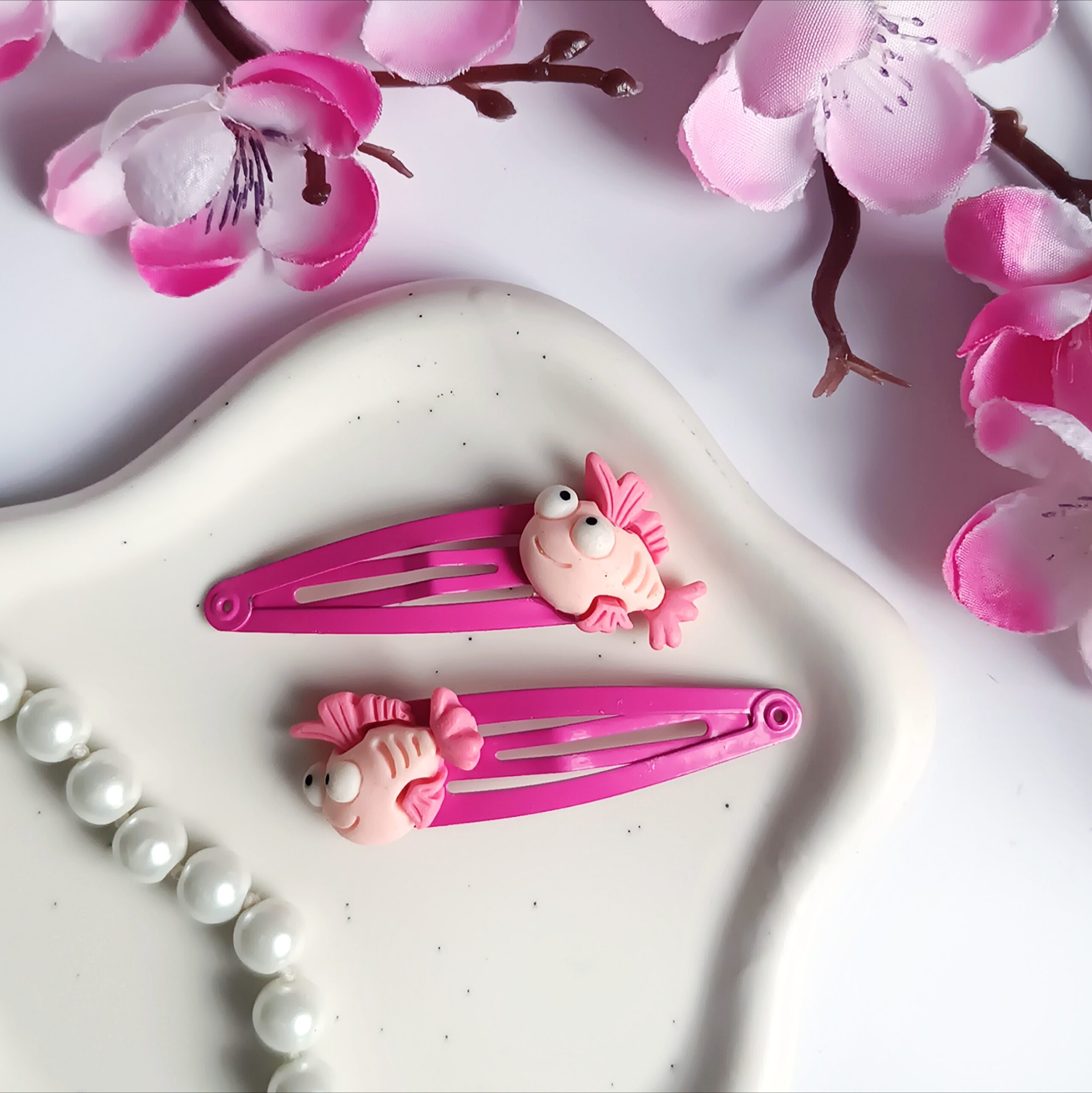 Spinki do włosów dla dzieci - jasnoróżowe rybki