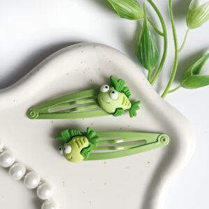 Spinki do włosów dla dzieci - zielone rybki