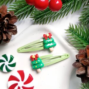 Świąteczne spinki do włosów dla dzieci - choinki