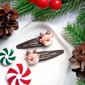 Świąteczne spinki do włosów dla dzieci - renifery