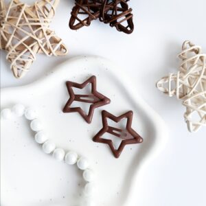 Spinki dla dzieci - gwiazdki - brązowe