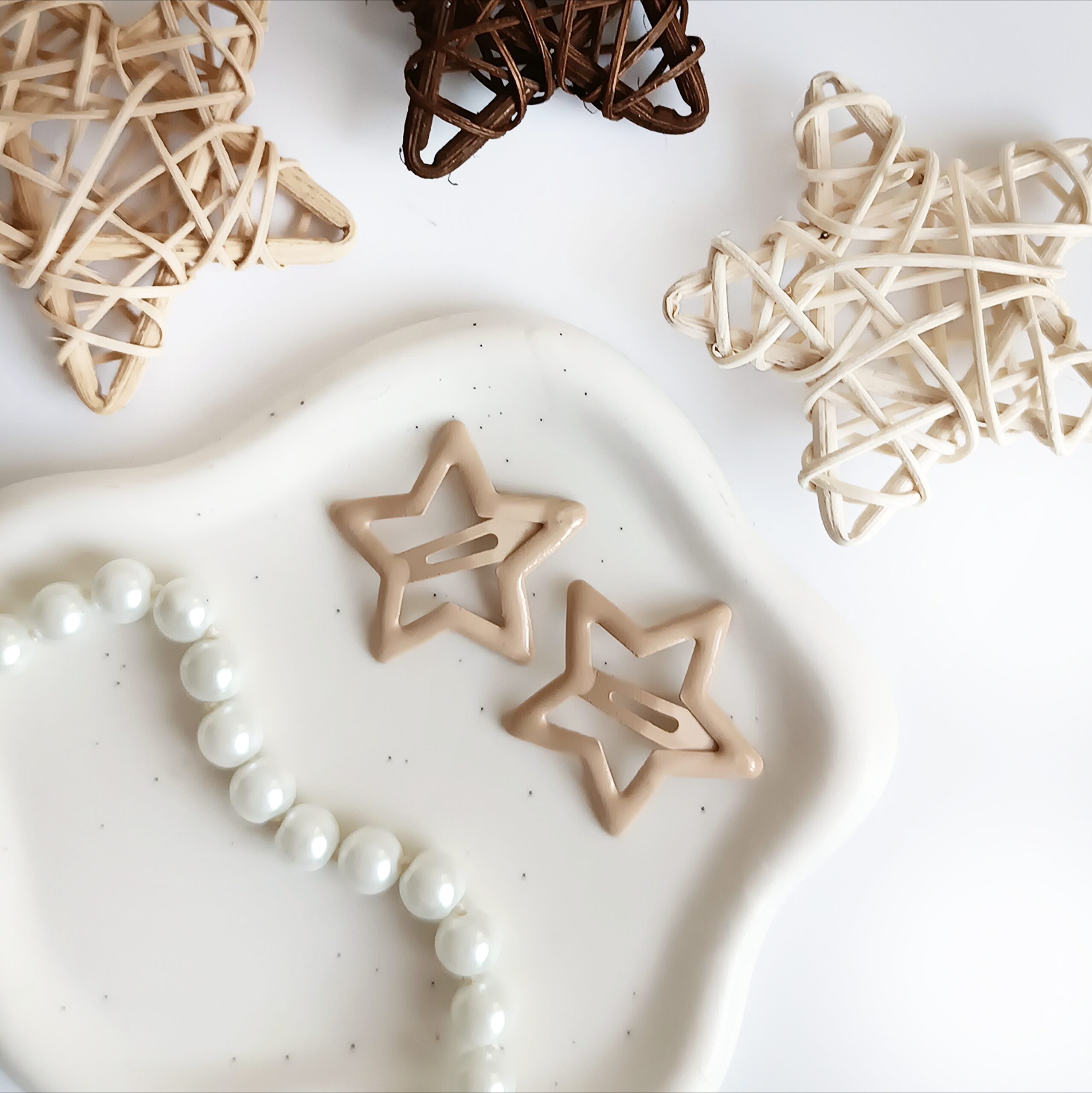 Spinki dla dzieci - gwiazdki - latte