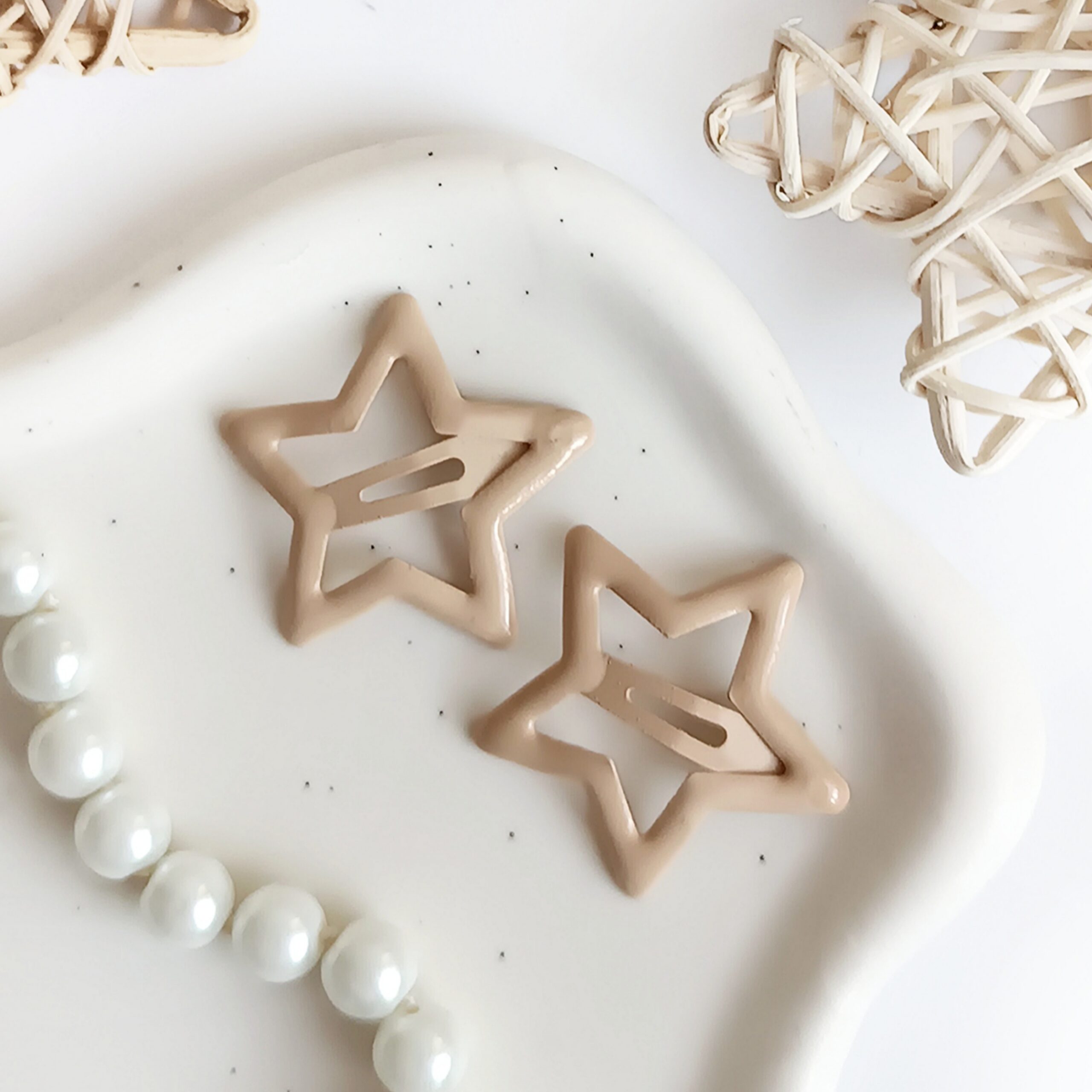 Spinki dla dzieci - gwiazdki - latte - obrazek 2