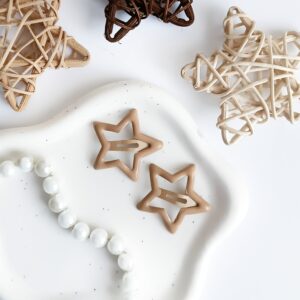 Spinki dla dzieci - gwiazdki - cappuccino