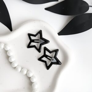 Spinki dla dzieci - gwiazdki - czarne