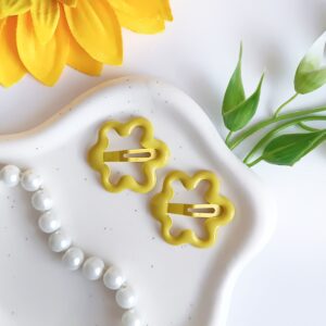 Spinki dla dzieci - kwiatuszki - żółte