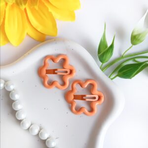 Spinki dla dzieci - kwiatuszki - pomarańczowe