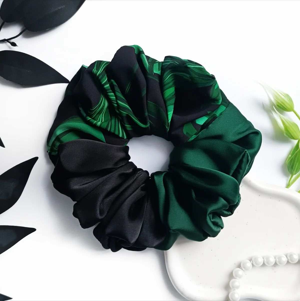 Trzykolorowa scrunchie XL - Jungle.