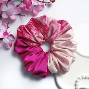 Trzykolorowa scrunchie XL - Rose.