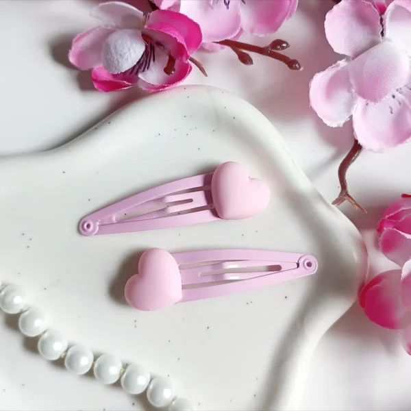 Spinki dla dzieci jasnoróżowe serduszka.