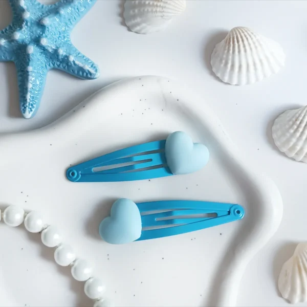 Spinki dla dzieci niebieskie serduszka.