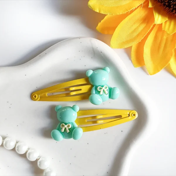 Spinki dla dzieci turkusowe misie.