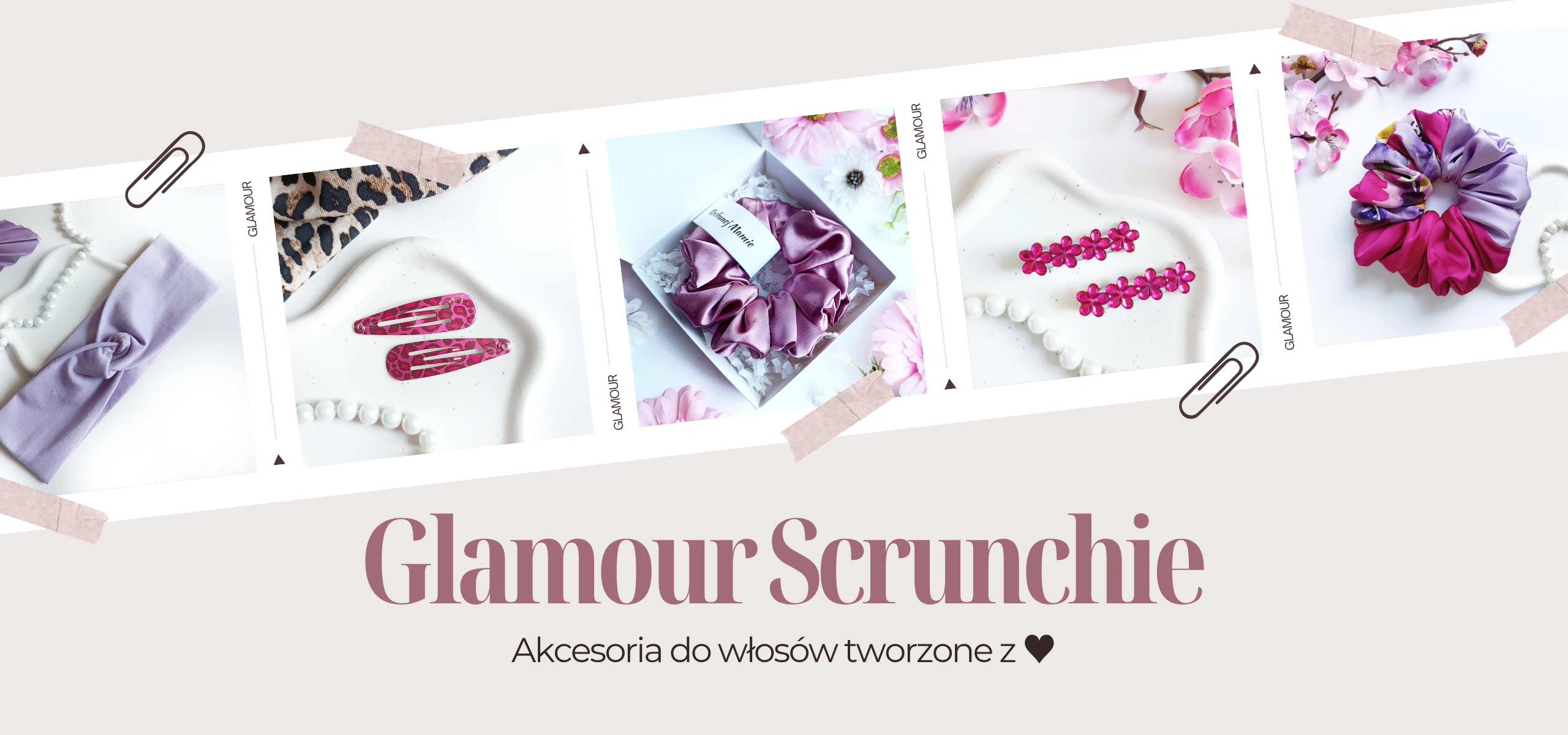 Glamour Scrunchie - Akcesoria do włosów tworzone z sercem